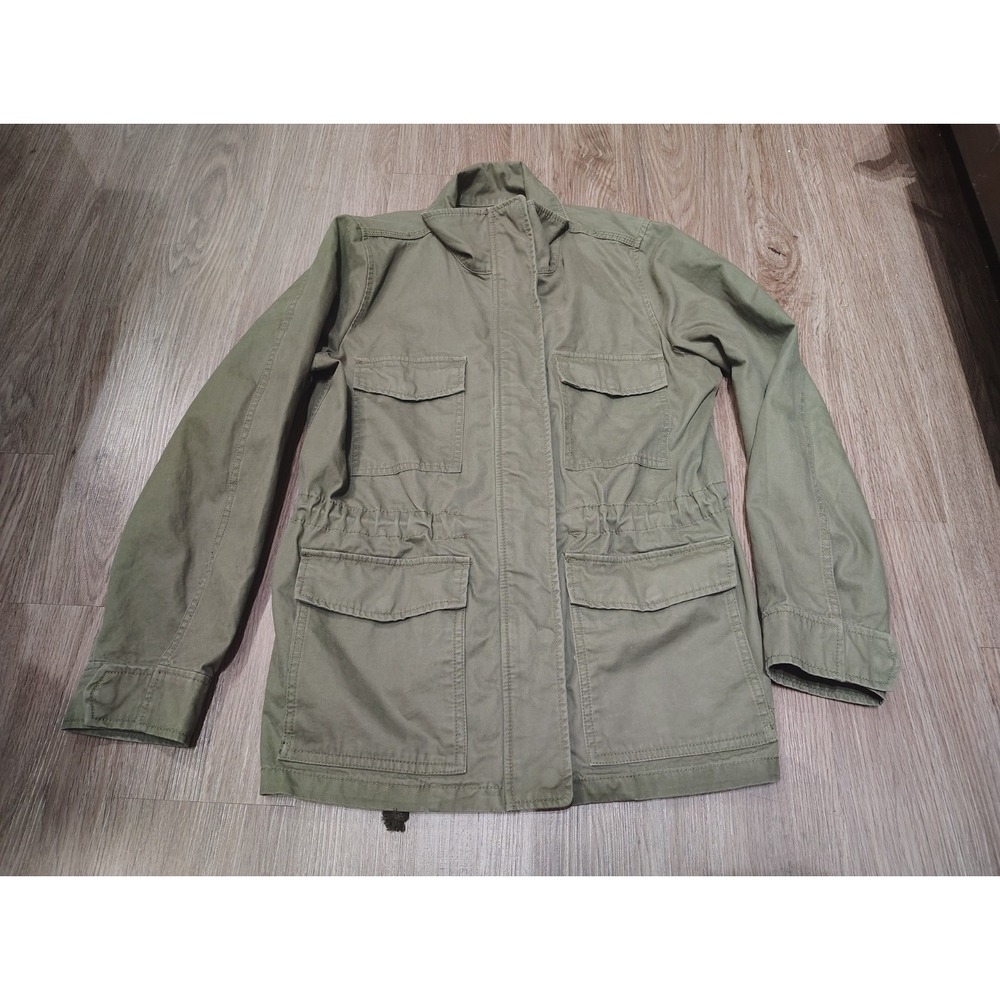Madewell Surplus Jacket Women's Small Army Green Utility Full-Zip Long-Sleeve